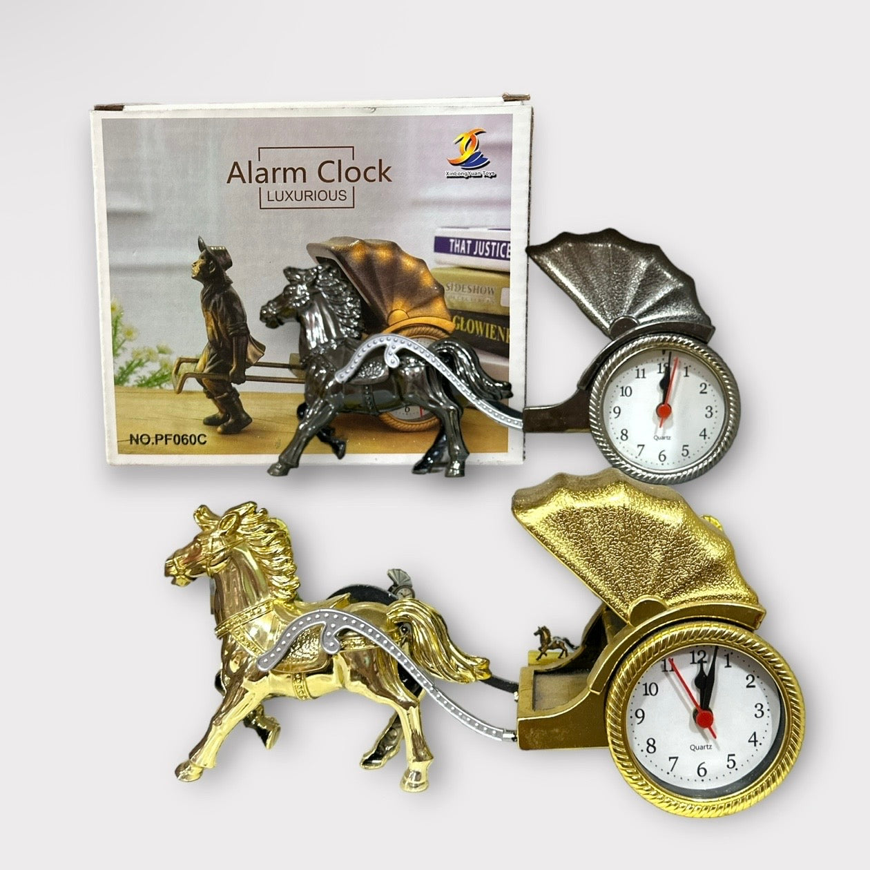 Reloj despertador carruaje con caballo