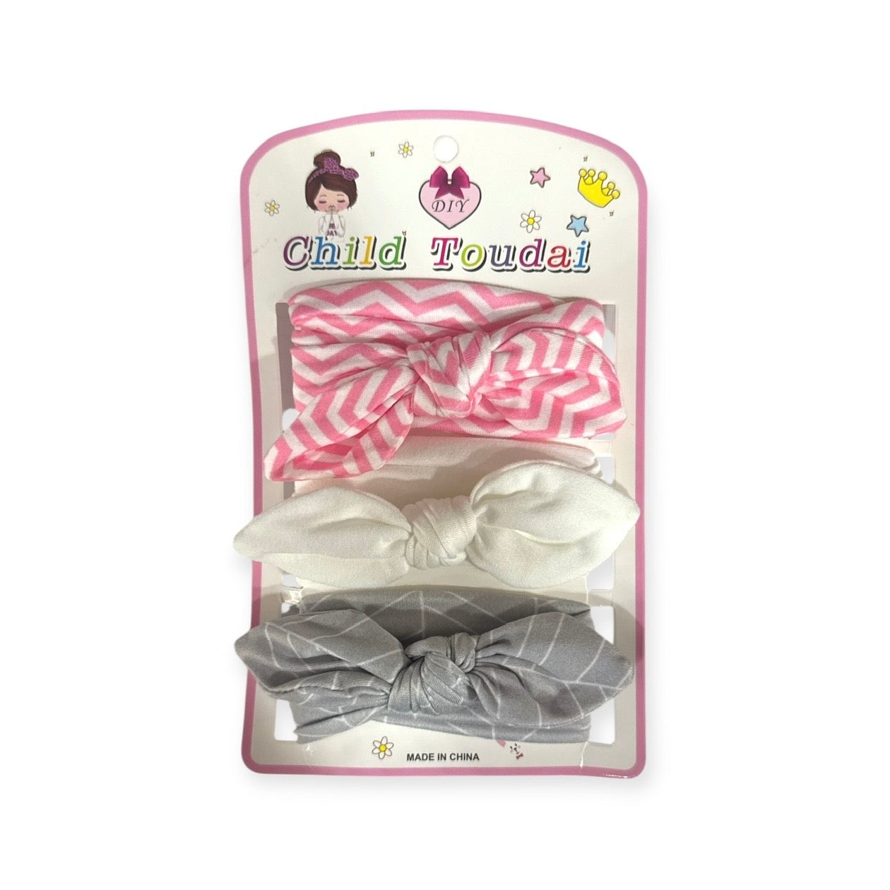 Set de Vinchas Infantiles con Moño x3