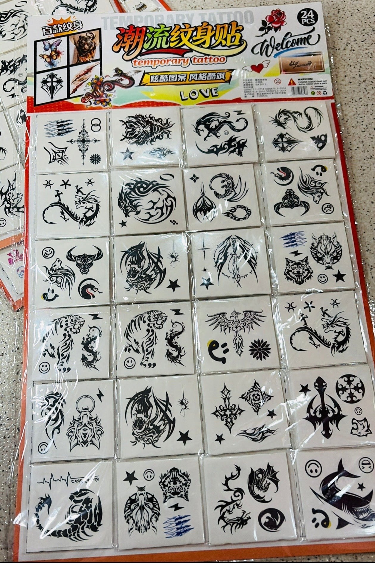Tatuajes Temporales – Plancha x24 Diseños