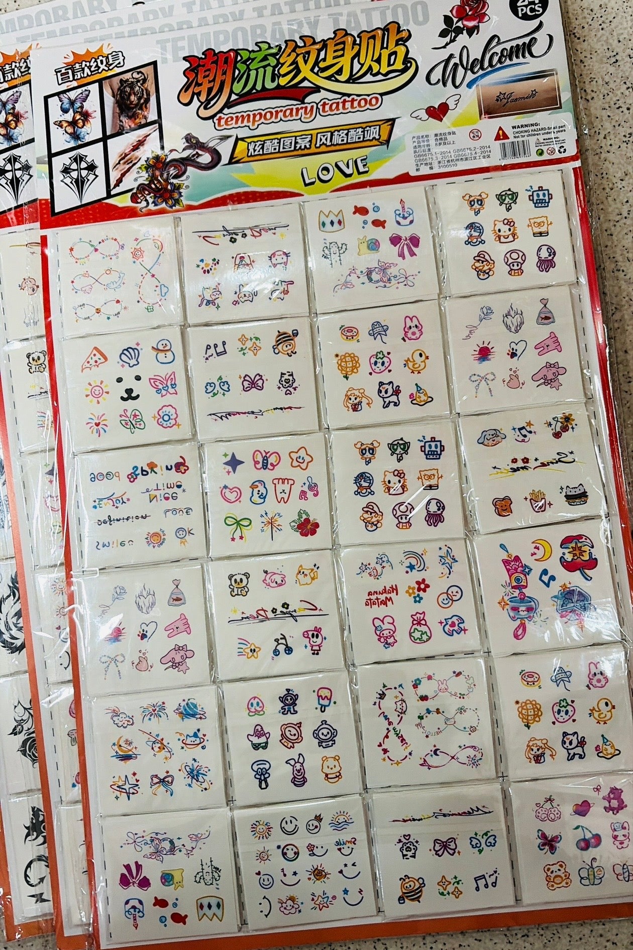 Tatuajes Temporales – Plancha x24 Diseños