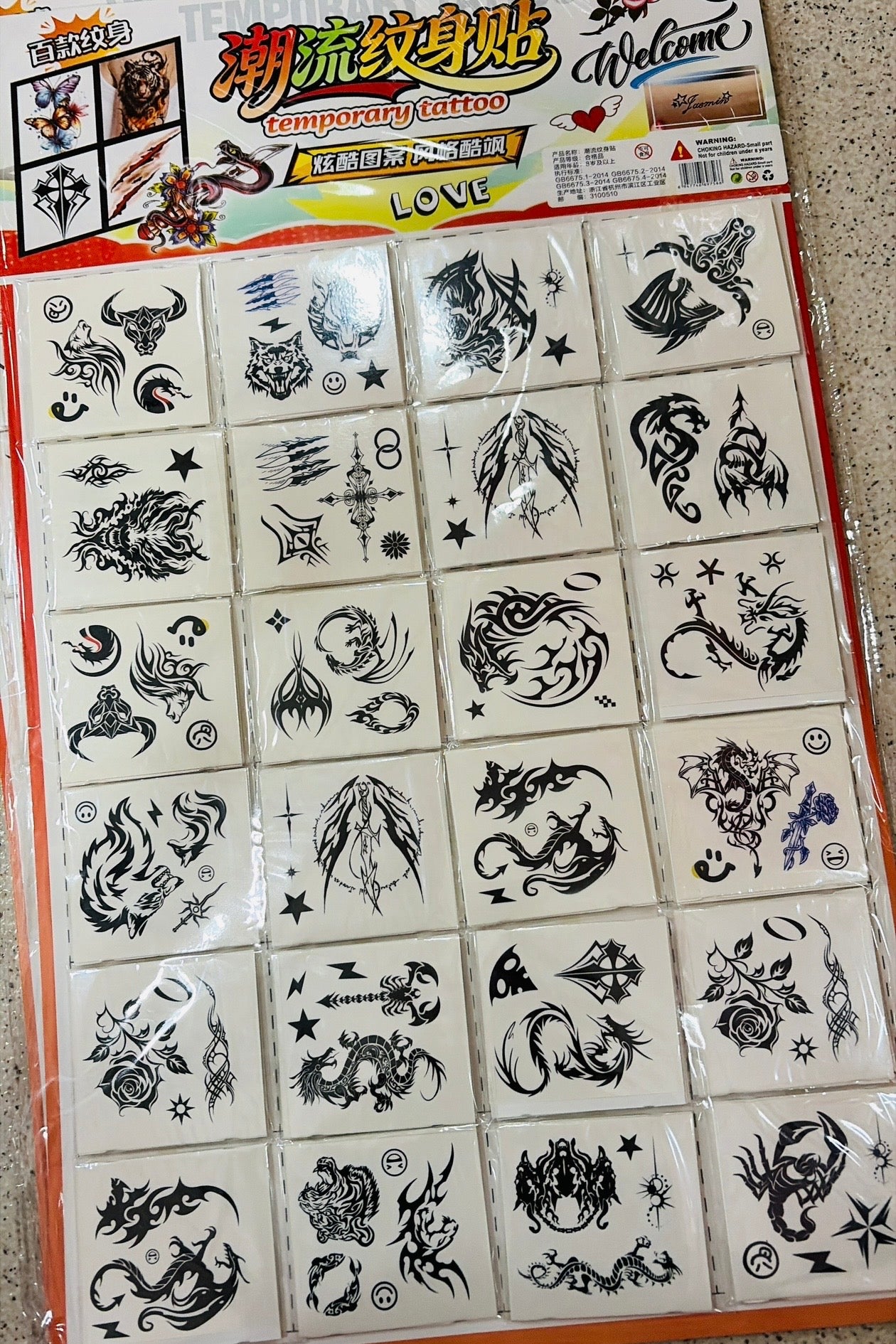 Tatuajes Temporales – Plancha x24 Diseños