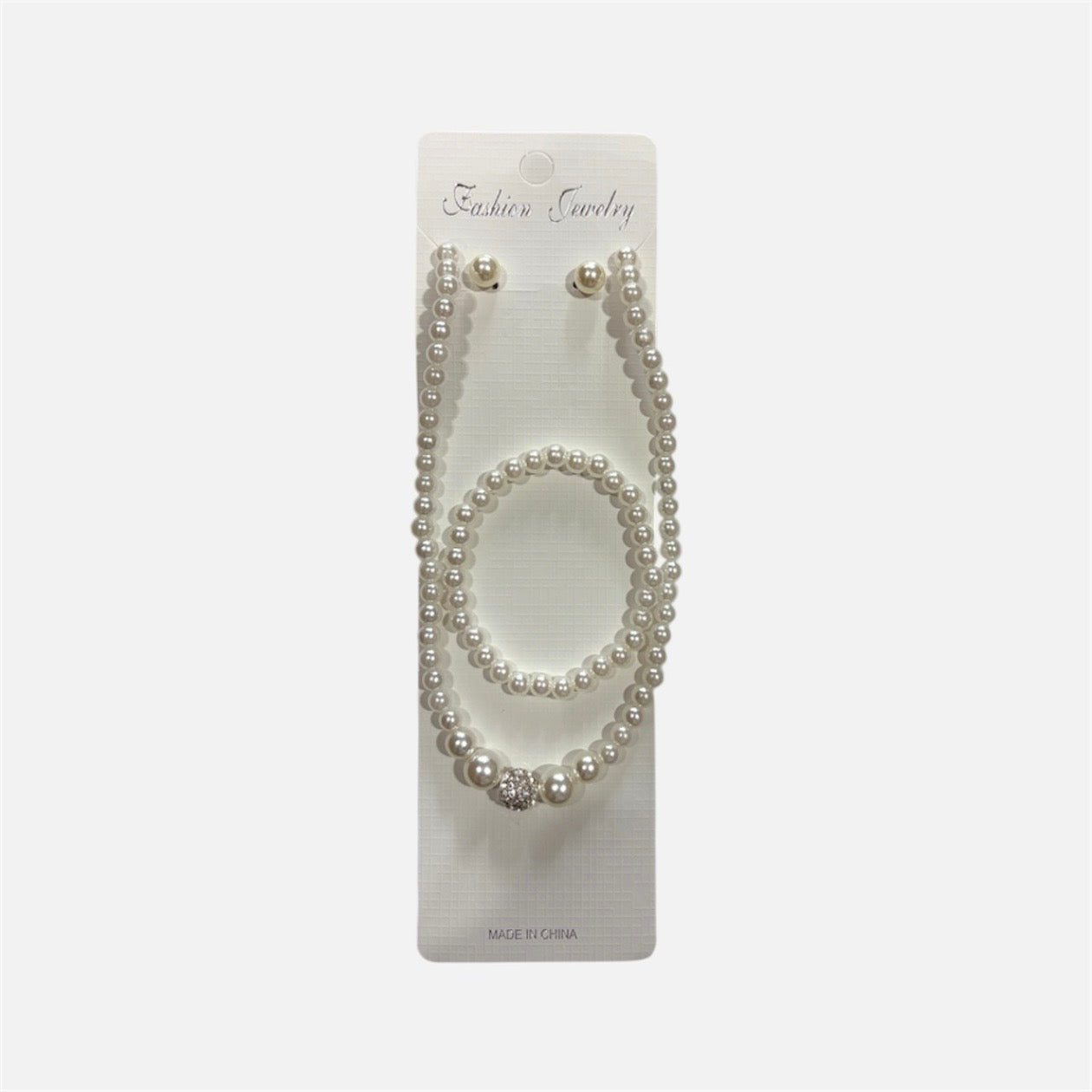 Set collar + pulsera + aros perlas
