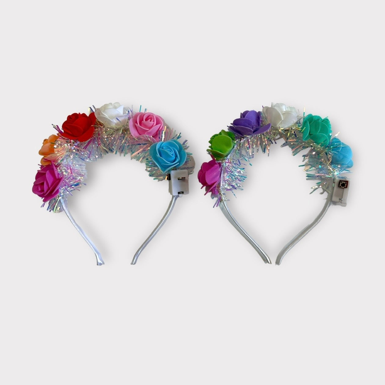 Vincha luminosa con flores