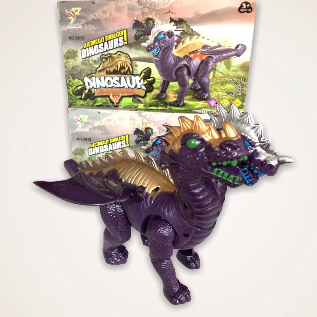 Dinosaurio dos cabezas con movimiento